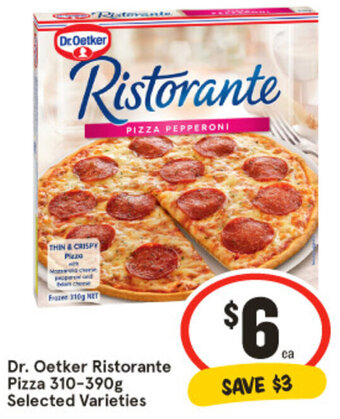 IGA Dr. Oetker Ristorante Pizza 310-390g Selected Varieties offer