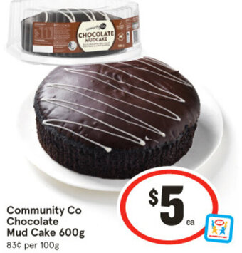 IGA Community Co Chocolate Mud Cake 600g offer