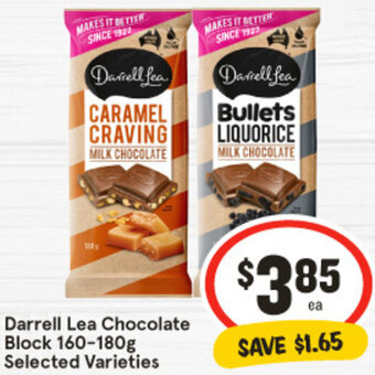 IGA Darrell Lea Chocolate Block 160-180g Selected Varieties offer