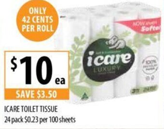 Supabarn ICARE TOILET TISSUE 24 pack offer