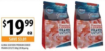 Supabarn GLOBAL SEAFOODS PREMIUM COOKED PRAWN CUTLETS 500g offer