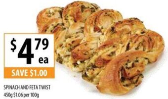 Supabarn SPINACH AND FETA TWIST 450g offer