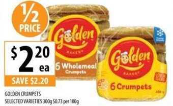 Supabarn GOLDEN CRUMPETS SELECTED VARIETIES 300g offer