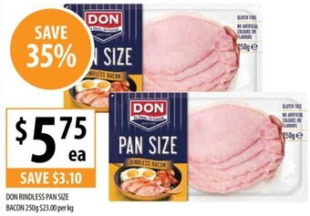 DON RINDLESS PAN SIZE BACON 250g