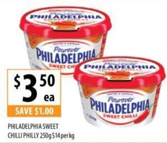 PHILADELPHIA SWEET CHILLI PHILLY 250g offer at Supabarn