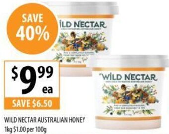 Supabarn WILD NECTAR AUSTRALIAN HONEY 1kg offer
