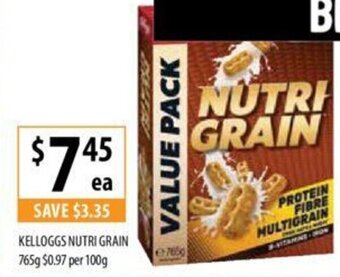 Supabarn KELLOGGS NUTRI GRAIN 765g offer