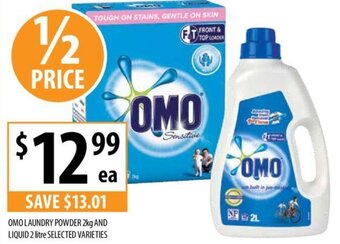 Supabarn OMO LAUNDRY POWDER 2kg AND LIQUID 2 litre SELECTED VARIETIES offer