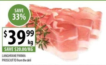Supabarn LANGHRANE PARMA PROSCIUTTO offer