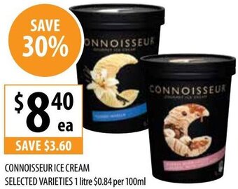 Supabarn CONNOISSEUR ICE CREAM SELECTED VARIETIES 1 litre offer
