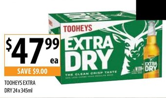 Supabarn TOOHEYS EXTRA DRY 24 x 345ml offer