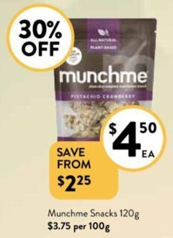 Foodworks Munchme Snacks 120g offer