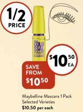 Foodworks Maybelline Mascara 1 Pack Selected Varieties offer