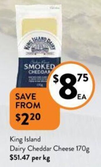 Foodworks King Island Dairy Cheddar Cheese 170g offer