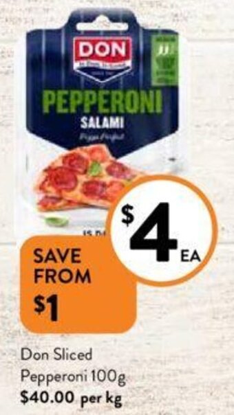 Foodworks Don Sliced Pepperoni 100g offer