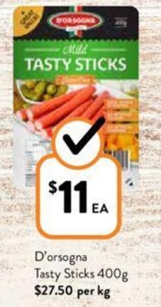 Foodworks D'orsogna Tasty Sticks 400g offer