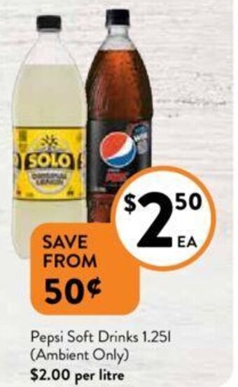 Foodworks Pepsi Soft Drinks 1.251 offer