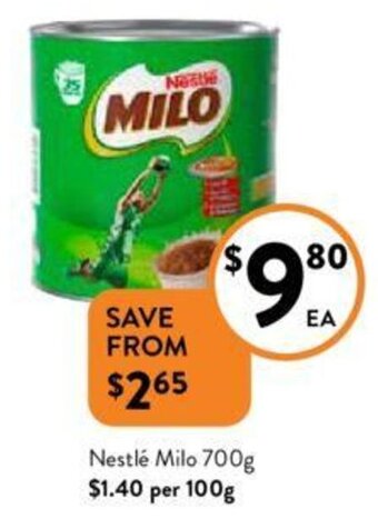 Foodworks Nestlé Milo 700g offer
