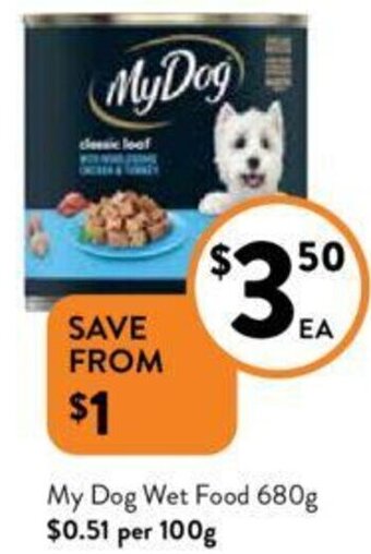 Foodworks My Dog Wet Food 680g offer
