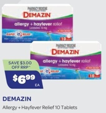 DEMAZIN Allergy+Hayfever Relief 10 Tablets