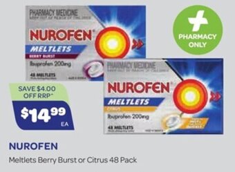 NUROFEN Meltlets Berry Burst or Citrus 48 Pack