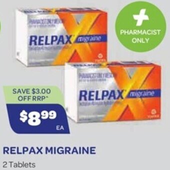 Health Save RELPAX MIGRAINE 2 Tablets offer