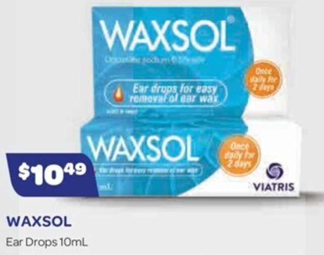 WAXSOL Ear Drops 10mL offer at Health Save