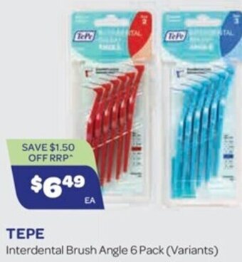 TEPE Interdental Brush Angle 6 Pack (Variants)
