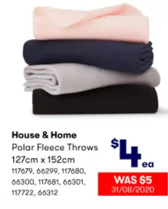 BIG W Polar fleece throws offer