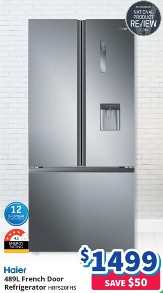 Haier 489L French Door Refrigerator offer at BiRite