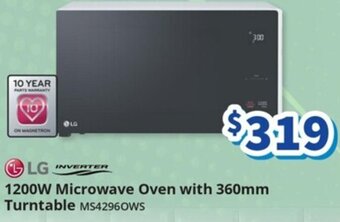 Bi-Rite LG 1200W Microwave Oven with 360mm Turntable offer