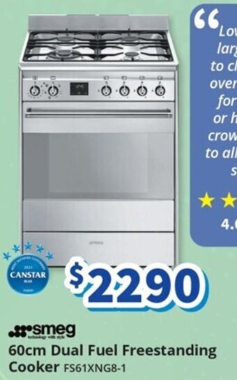 Bi-Rite 60cm Dual Fuel Freestanding Cooker offer