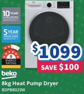 Bi-Rite 8kg Heat Pump Dryer offer