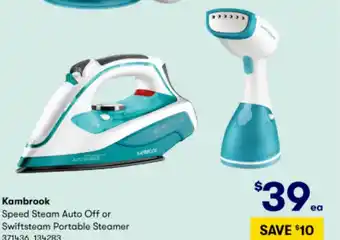 BIG W Speed steam auto off or swiftsteam portable steamer offer