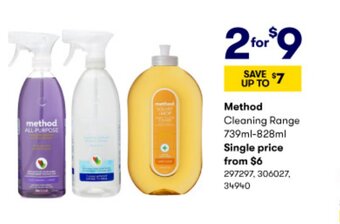 BIG W Method cleaning range offer