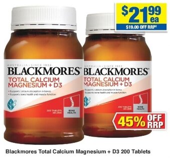 My Chemist Blackmores Total Calcium Magnesium + D3 200 Tablets offer