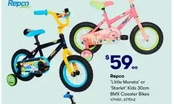 BIG W Little monsta or starlet kids BMX coaster bikes offer
