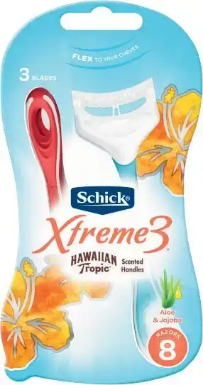 Coles Schick Extreme 3 Hawaiian Tropic Disposable Razor 8 Pack offer