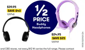 BIG W Buddy headphones offer
