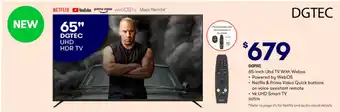 BIG W DGTec UHD HDR TV offer