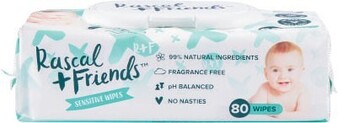 Coles Rascal + Friends Sensitive Wipes 80 Pack offer