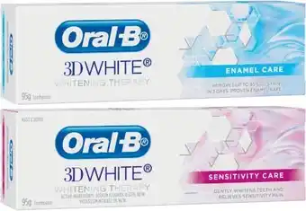 Coles Oral B 3D White Whitening Therapy Toothpaste 95g offer