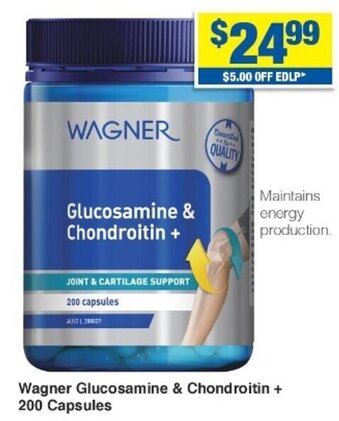 My Chemist Wagner Glucosamine & Chondroitin + 200 Capsules offer