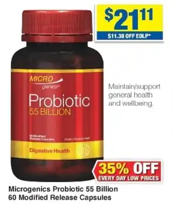 My Chemist Microgenics Probiotic 55 Billion 60 Modified Release apsules offer