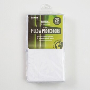 Pillow Talk Eco living bamboo cotton pillow protector pair by hilton offer