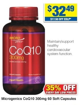 My Chemist Microgenics CoQ10 300mg 60 Soft Capsules offer