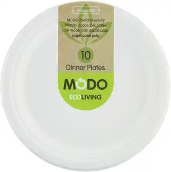 Coles Modo Ecoliving Sugarcane Dinner Plates 10 Pack offer