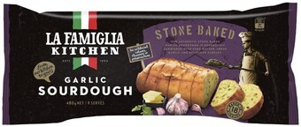IGA La famiglia kitchen garlic sourdough 480g or ciabatta 330g offer