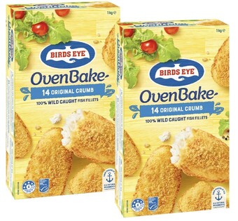 Coles Birds eye oven baked fish original crumb 1kg offer