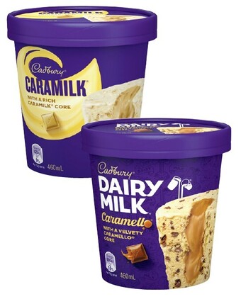 Coles Cadbury dairy milk ice cream tub 460ml offer